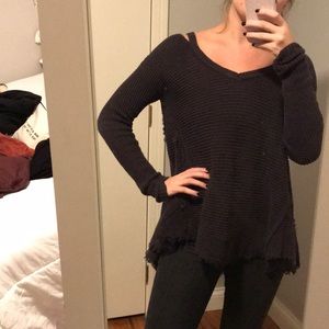 Free People Moonlight V Neck Sweater Black Size M